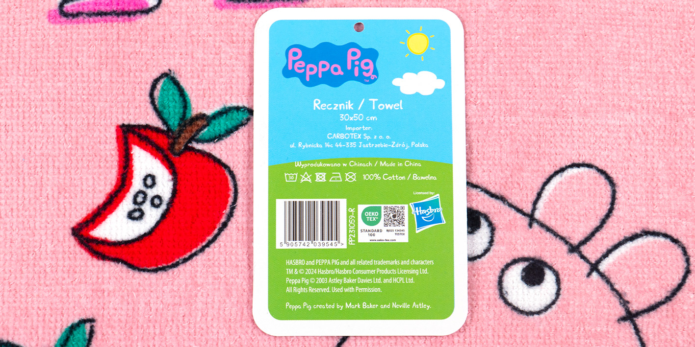 Ręcznik 30x50 cm peppa apples